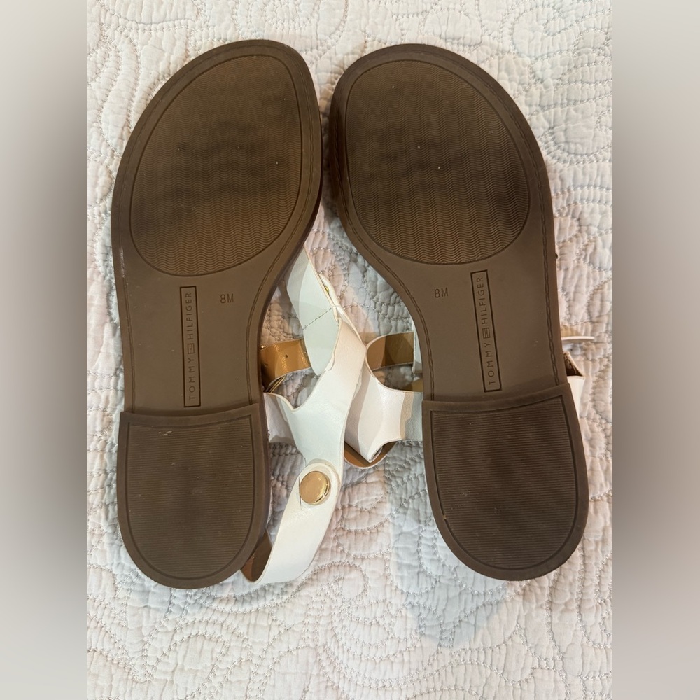 Tommy Hilfiger White and Brown Sandals - Picture 2 of 3
